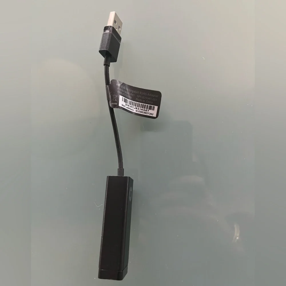 New Original HP USB-C to RJ-45 Adapter PN 829834-001 SPS 829941-001 Black